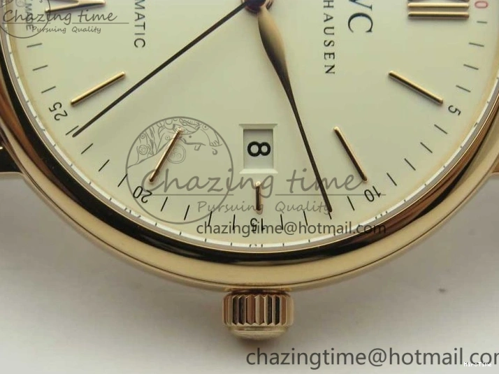 MIROTIME 0126 Portofino Automatic RG FKF 1:1 Best Edition White Dial on Brown Leather Strap A Practical 7140